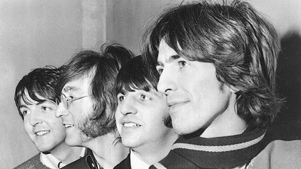 Die Beatles am 28. Februar 1968: Paul McCartney, John Lennon, Ringo Starr und George Harrison (v.l.n.r.).