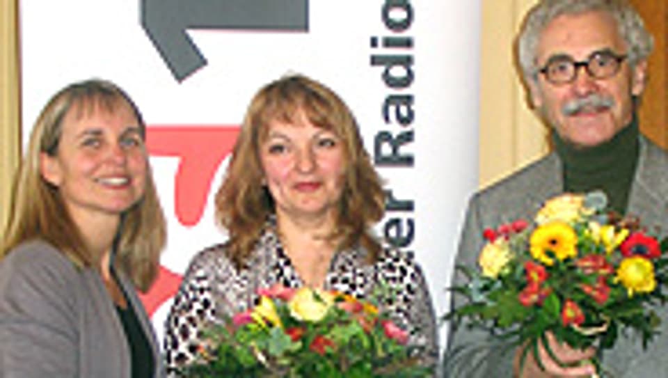 Christine Hubacher, Jelena Mitrovic, Oswald Sigg (v.l.).