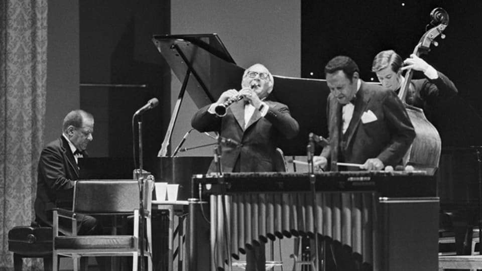 Teddy Wilson am Piano beim Kool Jazz Festival, 1982.