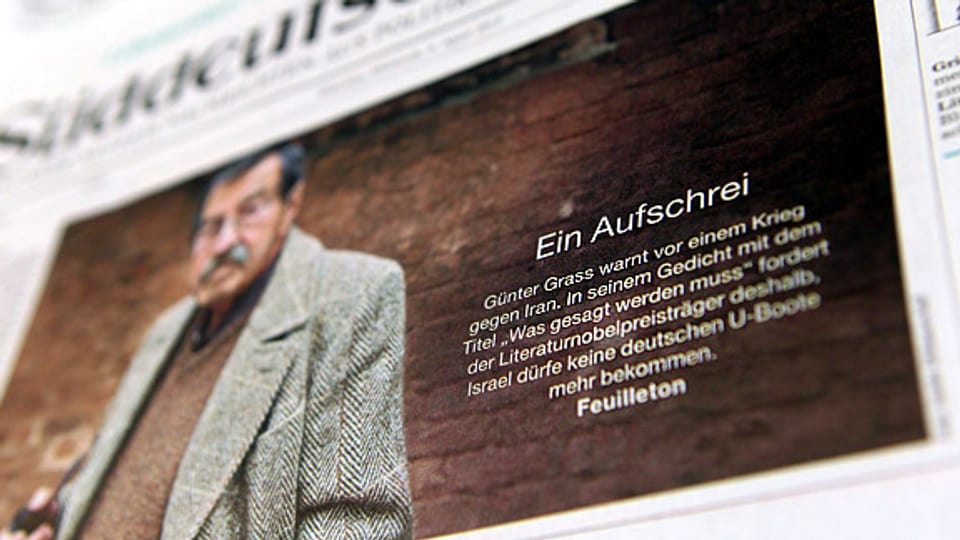 Umstrittenes Gedicht: Günter Grass auf der Front der «Süddeutschen Zeitung» am 4. April 2012.