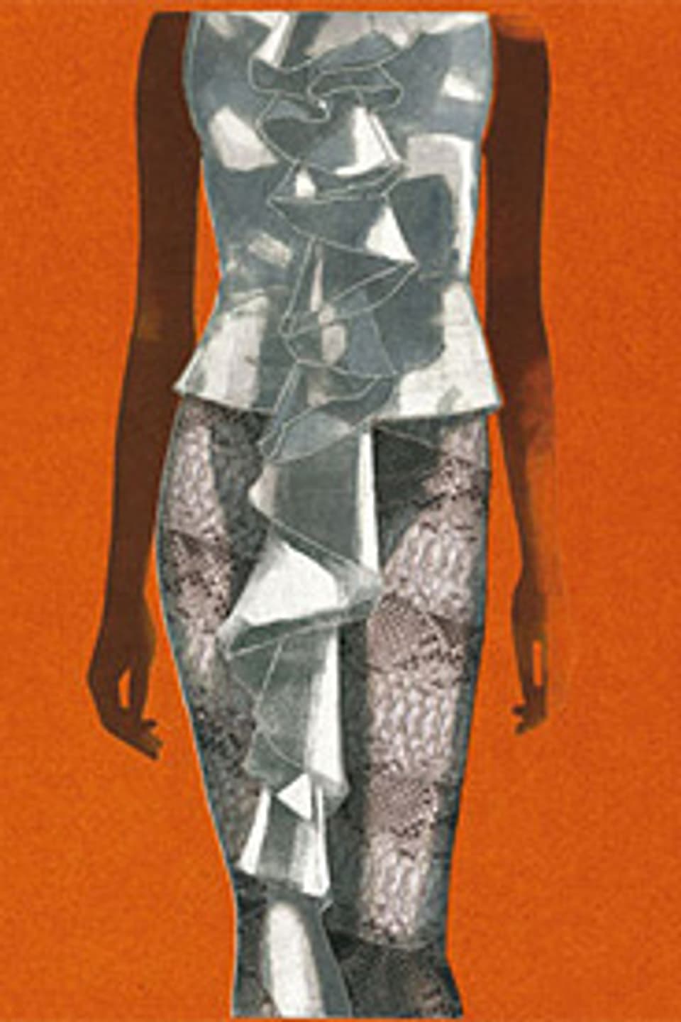 François Berthoud: Ferragamo Dress, Werbung für Ferragamo, Monotype, 2009,