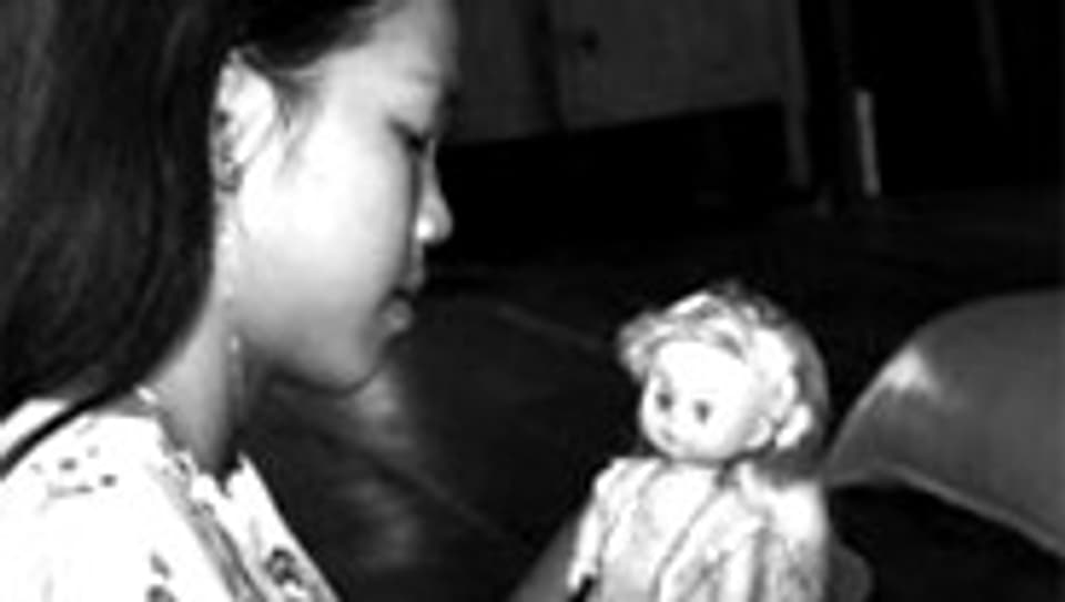 Opfer des Kinderhandels in einem Schutzzentrum.
