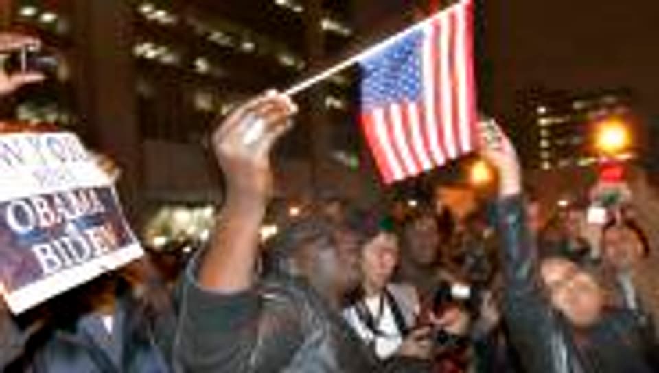 Obama-Anhänger feiern in den Strassen New Yorks.
