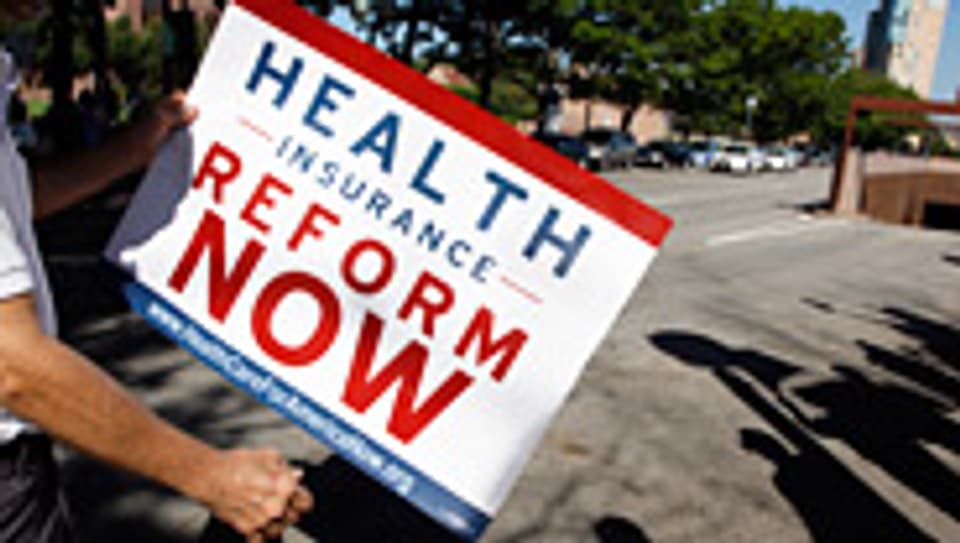Amerikaner protestieren für eine Gesundheitsreform.