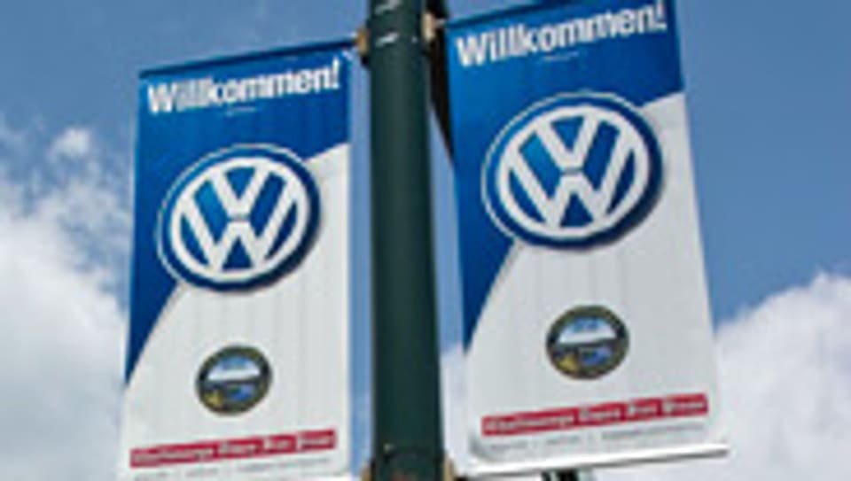 Freudige Willkommensgrüsse an VW in der Stadt Chattanooga. Nicht verwundelich: Der deutsche Autobauer schuf hier mit seinem neuen Werk rund 2000 Arbeitsplätze.