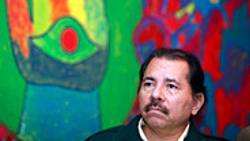 Daniel Ortega während einem Treffen in Managua.