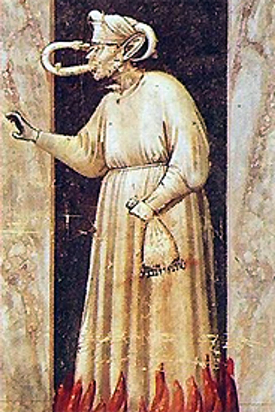 Eine der sieben Todsünden: Neid, gemalt von Giotto di Bondone.