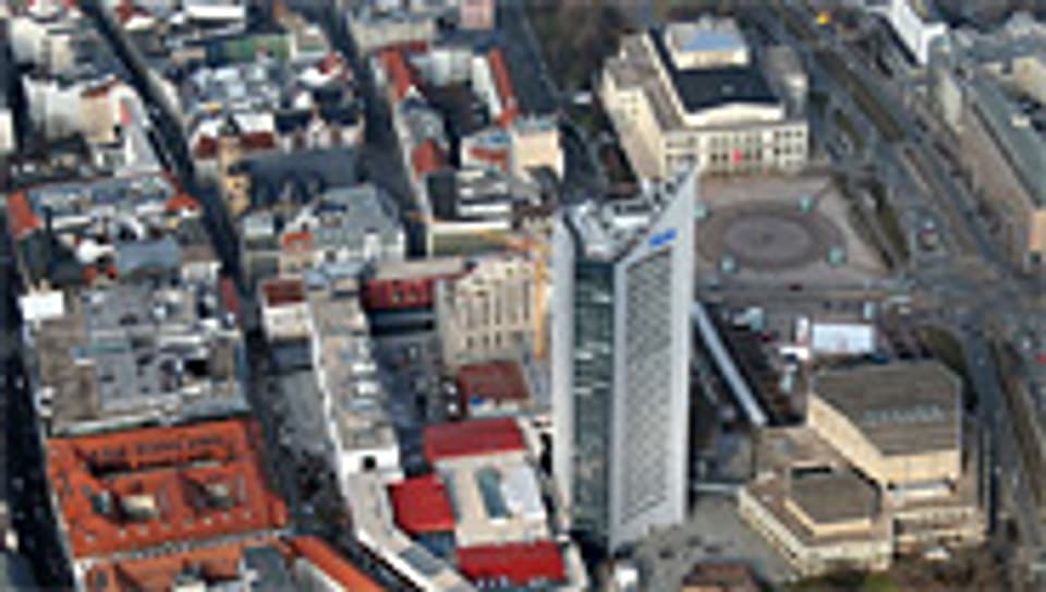 Das City-Hochhaus Leipzig am Augustusplatz.