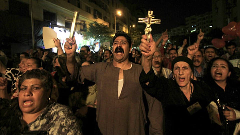 Demonstration gegen Gewalt: Kopten in Ägypten im Oktober 2011.
