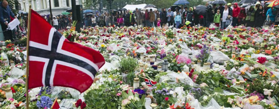 Immer noch herrschen Fassungslosigkeit und Trauer angesichts der Anschläge in Norwegen (Archivaufnahme vom 24. Juli 2011).