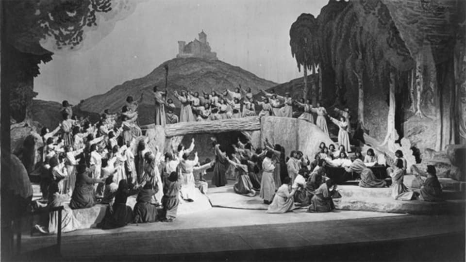 Die Schlussszene von «Tannhäuser» bei den Bayreuther Festspielen 1930.