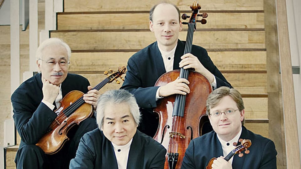 Das Tokyo String Quartet in seiner aktuellen und letzten Besetzung: Martin Beaver und Kikuei Ikeda, Violinen, Kazuhide Isomura, Viola und Clive Greensmith, Violoncello.