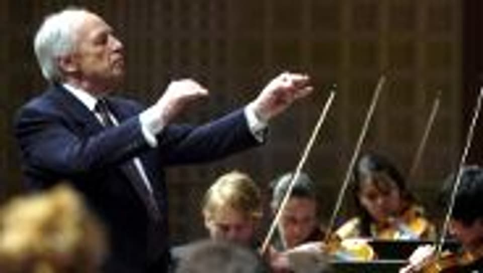 Pierre Boulez bei einem Konzert mit dem Lucerne Festival Academy Orchestra.
