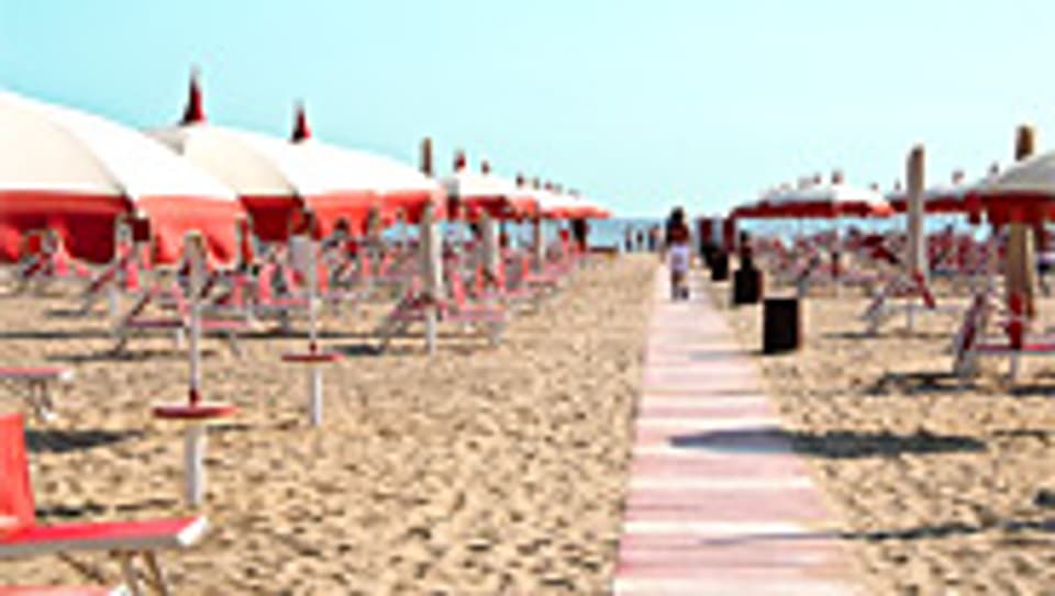 Strandabschnitt in Rimini.