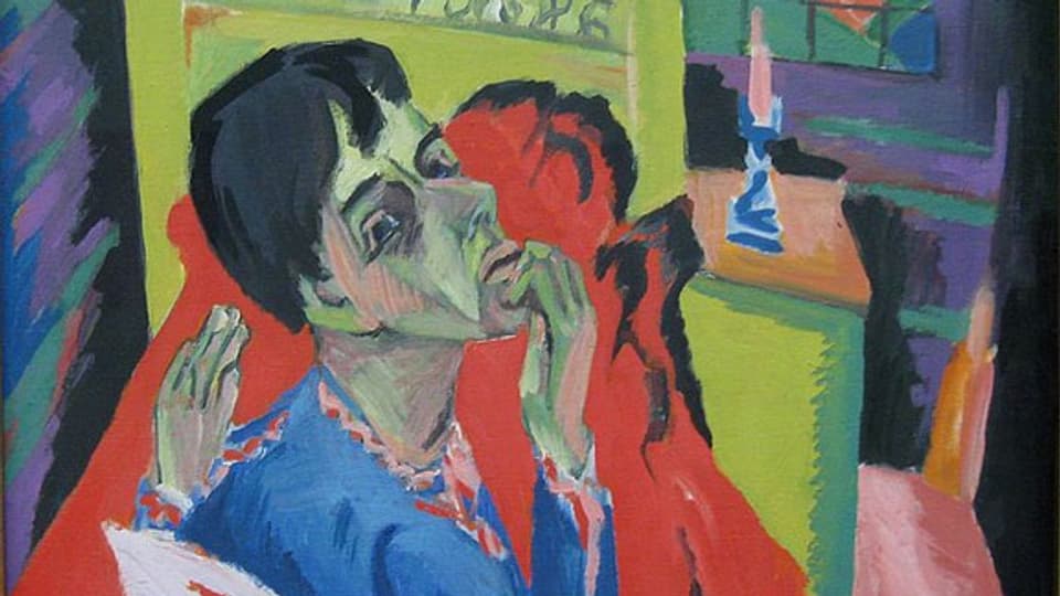 Ernst Ludwig Kirchner: Selbstbildnis als Kranker, 1918 (Ausschnitt).