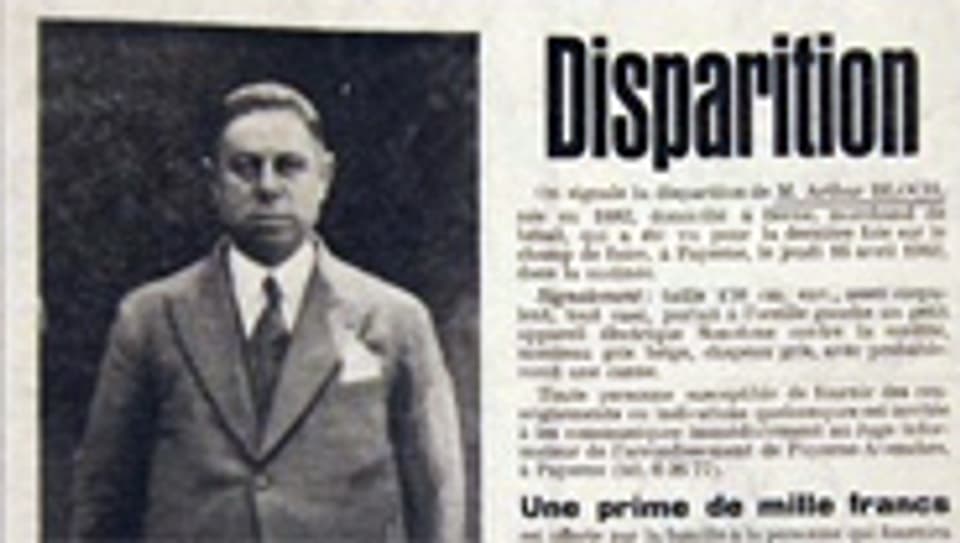 Vermisstmeldung von Arthur Bloch in «Le Démocrate», April 1942.