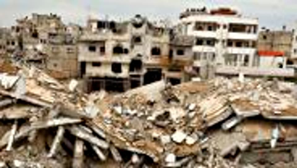 Zerstörte Häuser im Gaza-Streifen.