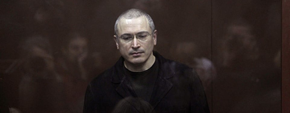 Mikhail Khodorkovsky im Gerichtssaal, Moskau, 2010.