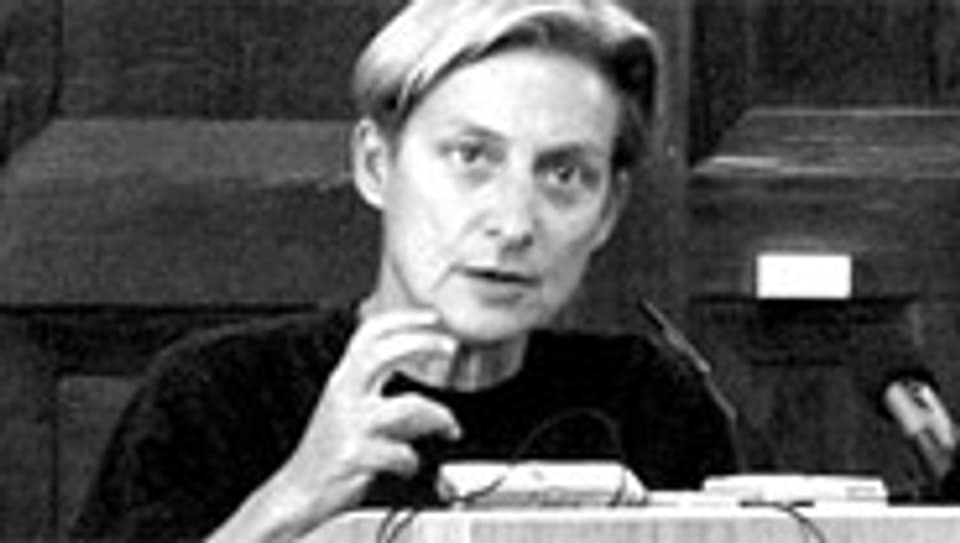 Judith Butler bei einer Vorlesung an der Uni Hamburg 2007.