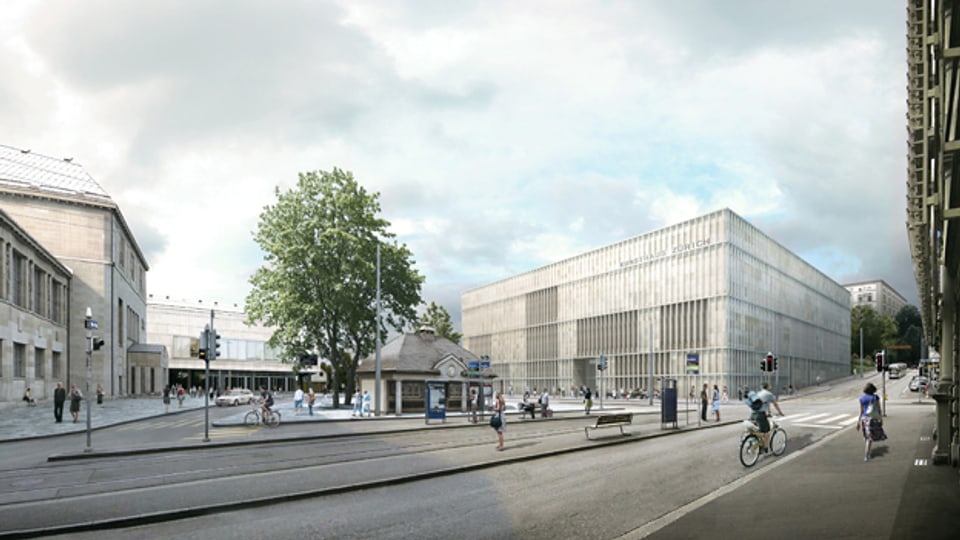 So soll es aussehen: Erweiterung des Kunsthauses Zürich, Blick auf die Fassade mit dem neuen Haupteingang.