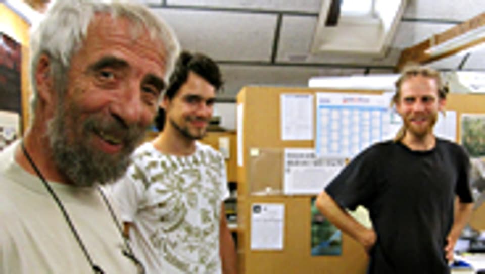 Samuel Sprunger (links) mit Martin Mendelin und Denis Matiscak.