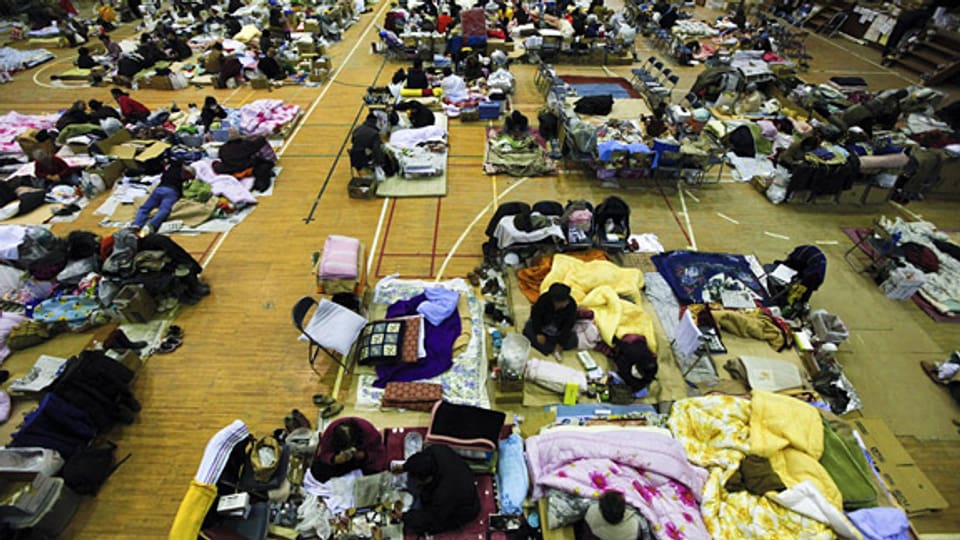 Evakuierung in Japan im Frühjahr 2011.