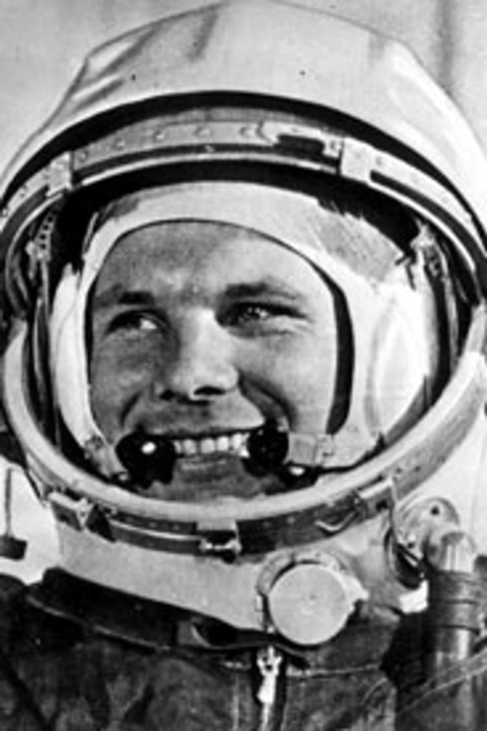 Juri Gagarin kurz vor dem Start seines Raumschiffs Wostok am 12. April 1961.