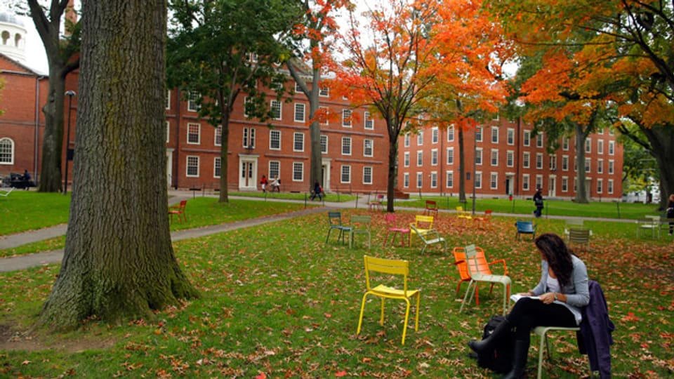 Die Harvard-Universität in Cambridge, Massachussetts, nicht online, sondern real. Oktober 2012
