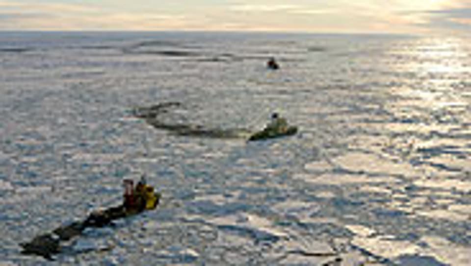 Forschungsschiffe auf der Suche nach Öl am Nordpol.