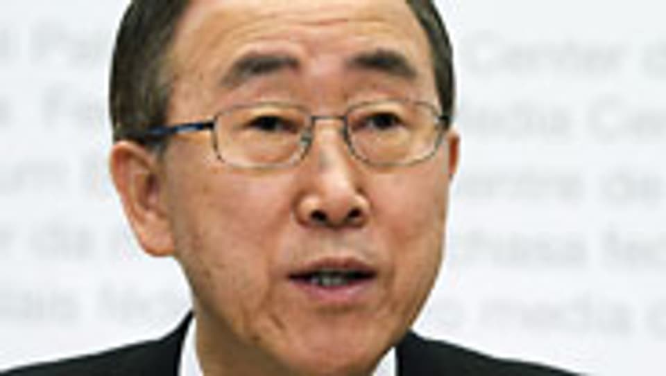 UN-Generalsekretär Ban Ki Moon in Bern.