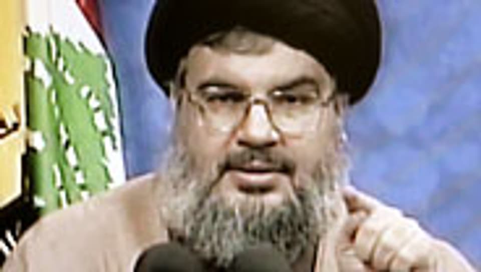 Hisbollah-Chef Hassan Nasrallah lässt die Muskeln spielen.