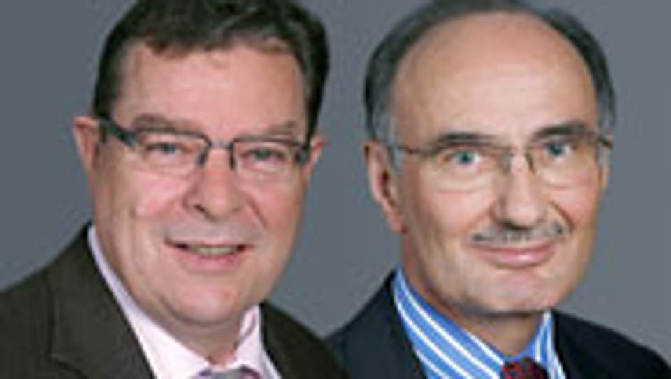 SVP-Nationalrat Toni Bortoluzzi (l.) u. FDP-Ständerat Felix Gutzwiller.