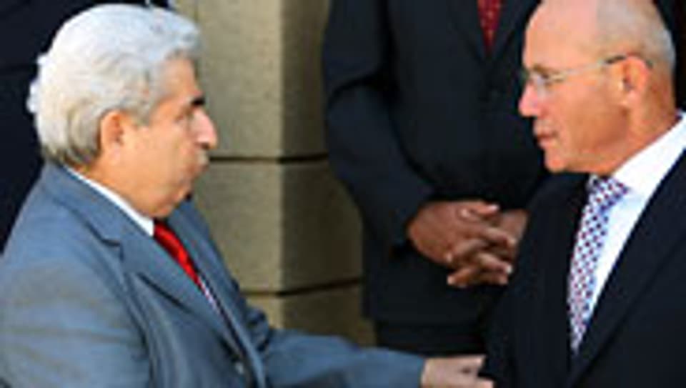 Treffen zwischen Dimitris Christofias (l.) und Mehmet Ali Talat.