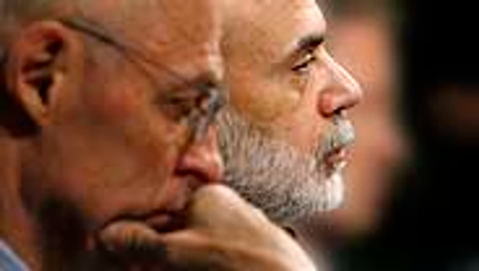 Paulson und Bernanke im Bankenausschuss des US-Senats.