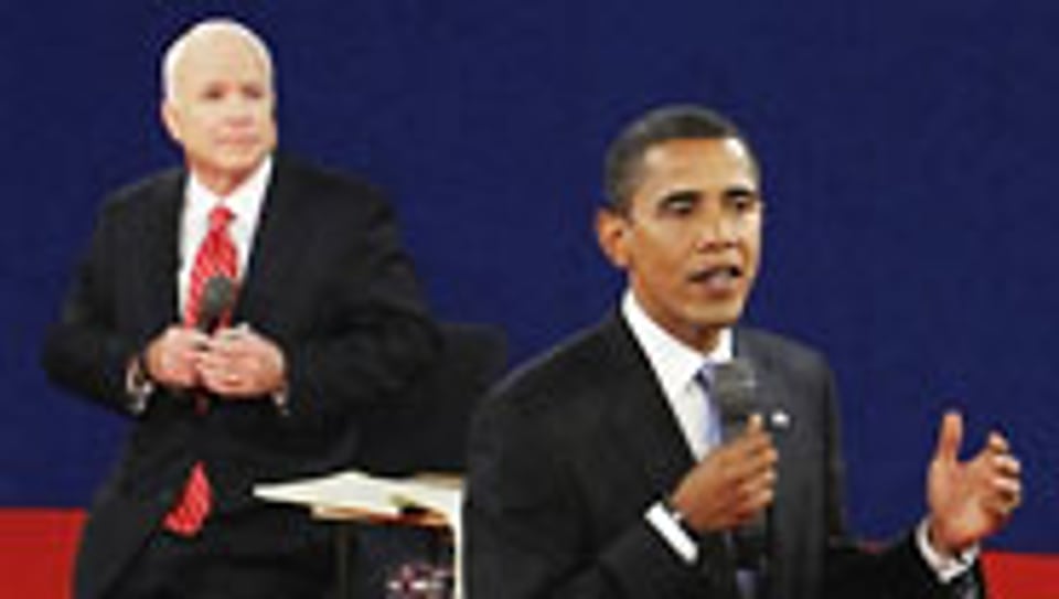 Beim zweiten TV-Duell stellten sich Obama und McCain Fragen aus dem Publikum.