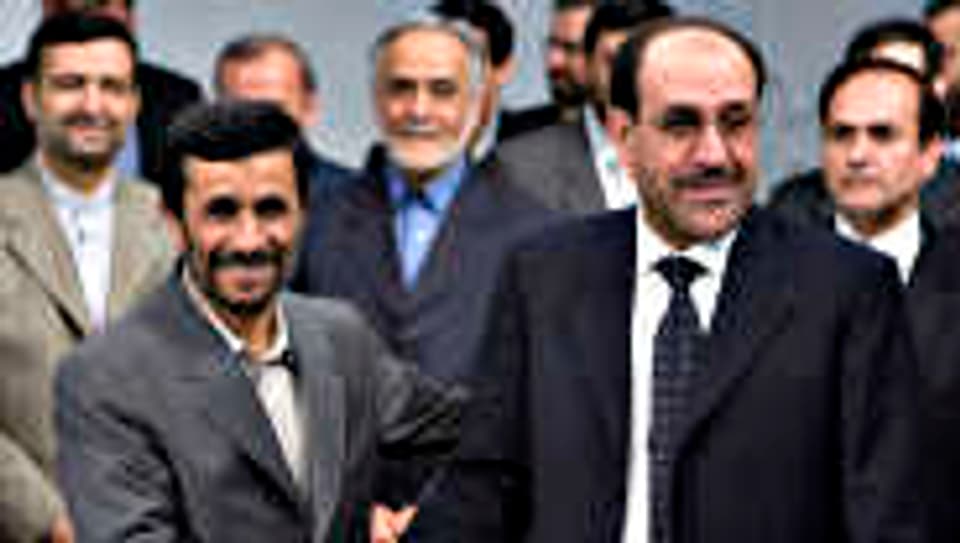 Die Staatschef Ahmadinejad (Iran) und Maliki (Irak).
