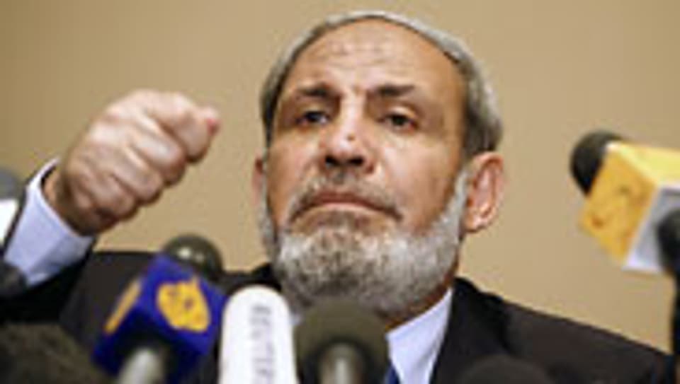 Hamas-Führer Mahmud Sahar erklärt Waffenruhe mit Israel.