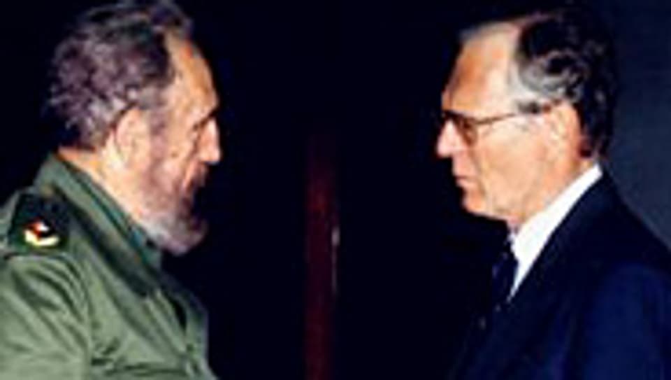 2003 stand Bernd Wulffen (r.) dem kubanischen Staatschef Fidel Castro zum letzten Mal gegenüber.