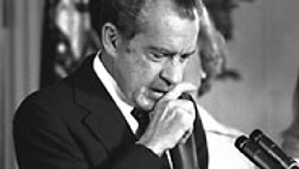 Richard Nixon bei seinem Rücktritt am 9. August 1974.