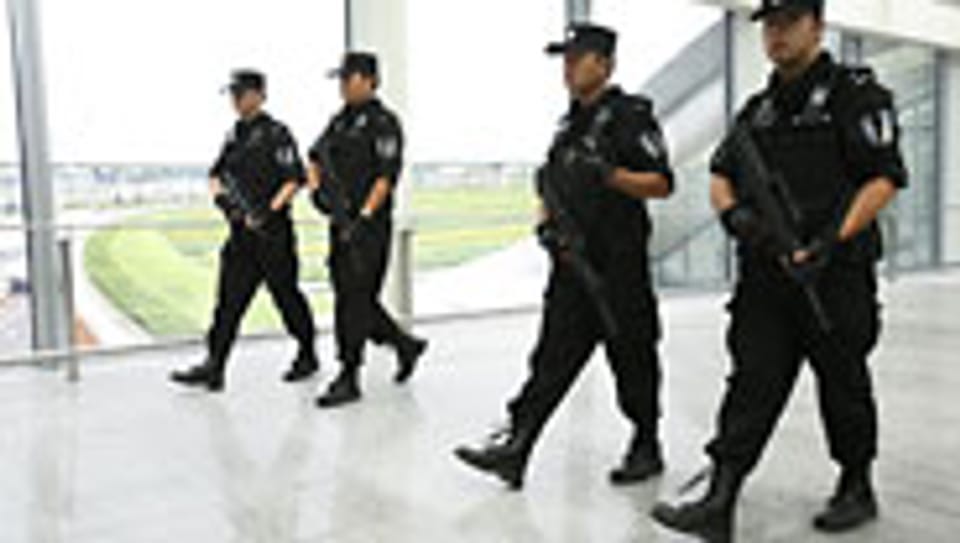 Strengste Sicherheits-Checks im Flughafen von Beijing.