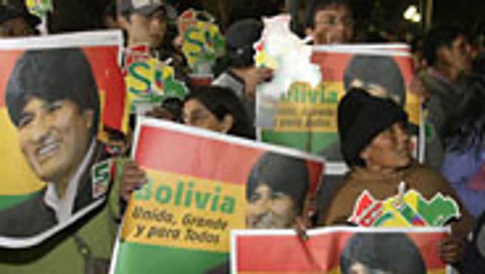 Supporter des bolivianischen Staatschefs Evo Morales.