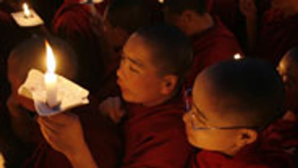 Tibetische Mönche in Indien.