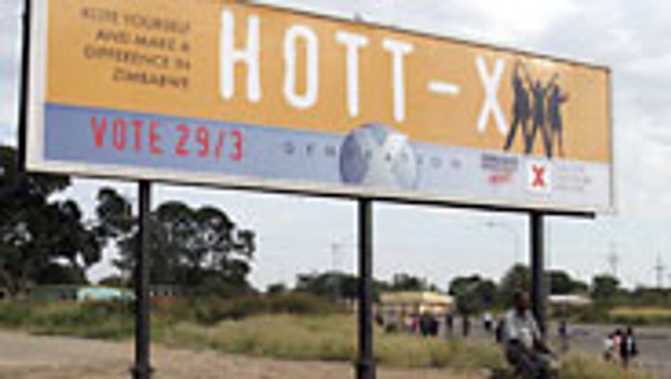 Wahlplakat in Simbabwe.