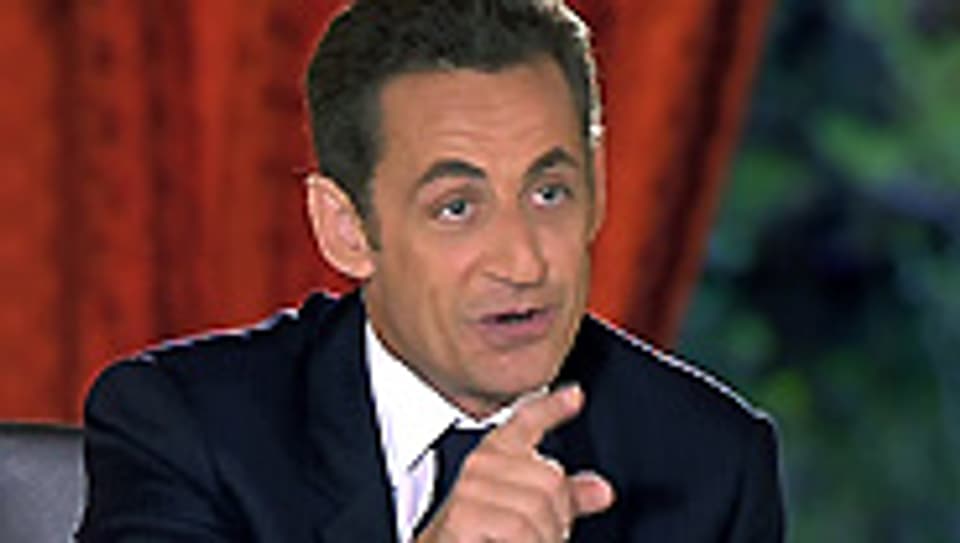 Nicolas Sarkozy während der TV-Ansprache.