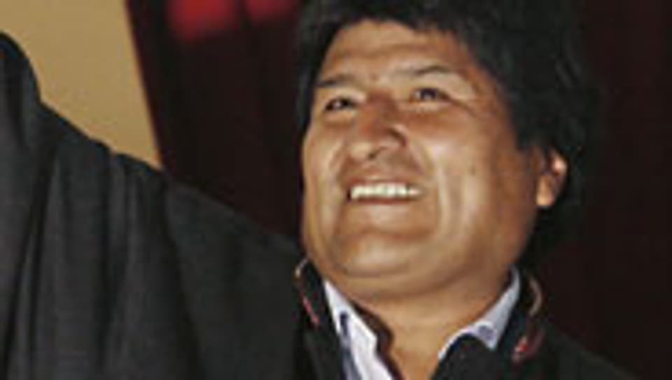 Evo Morales feiert seinen Sieg.