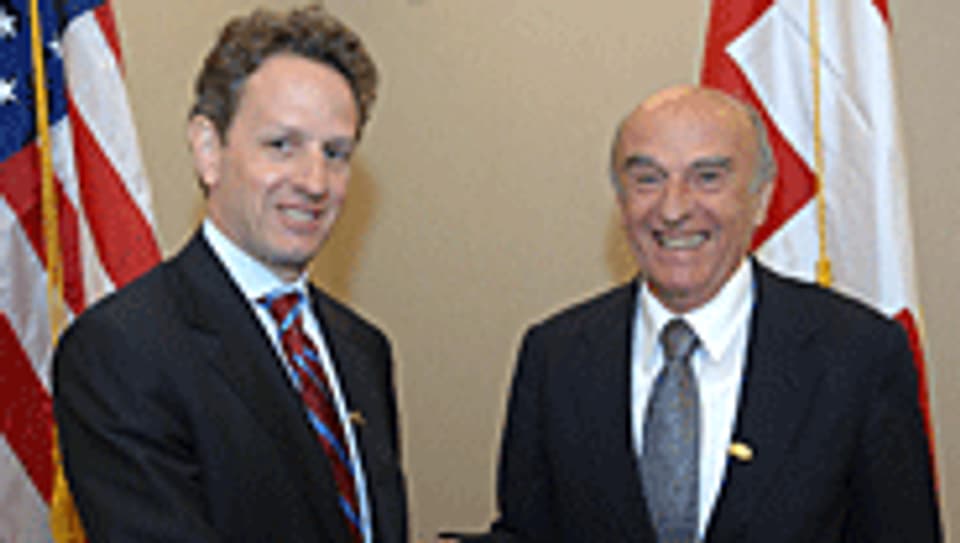 US-Finanzminister Timothy Geithner und Bundespräsident Hans-Rudolf Merz.