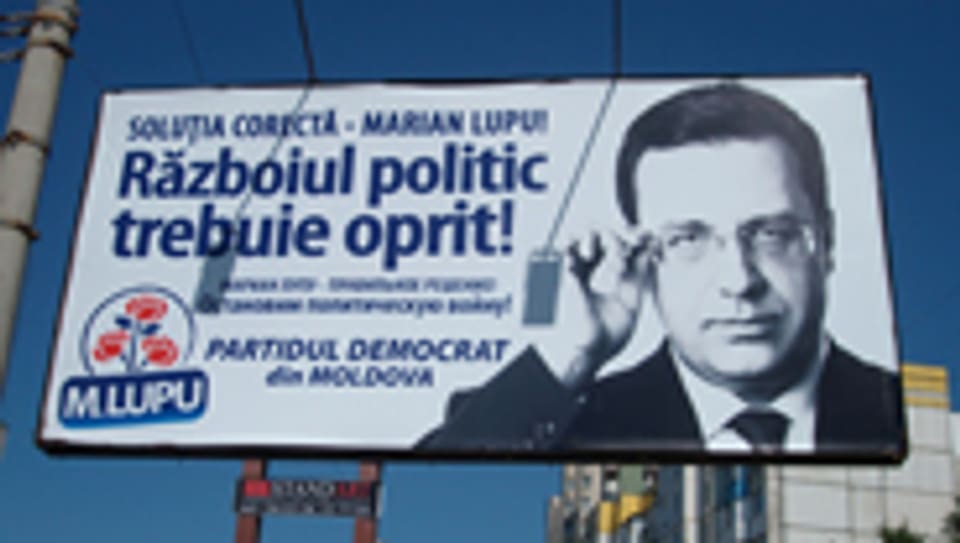 Wahlplakat der Demokratischen Partei für den früheren kommunistischen Spitzenkandidaten Marian Lupu.
