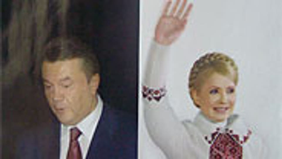 Wahlplakate in der Ukraine.