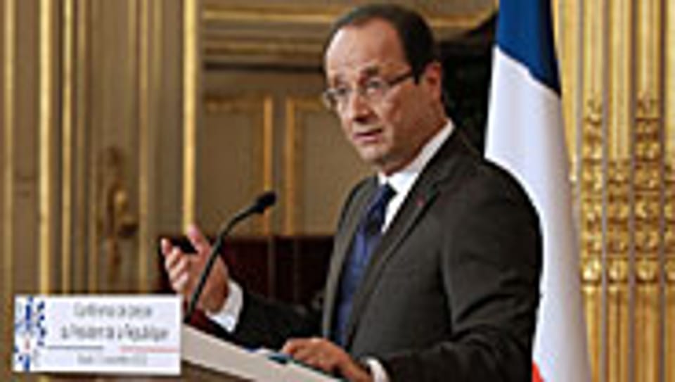 Frankreichs Präsident François Hollande an der Medienkonferenz am 13. November im Elyséepalast in Paris.