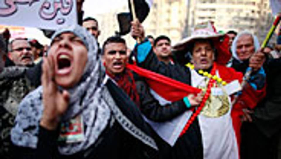 Massenkundgebung zum Jahrestag der Revolution in Kairo.